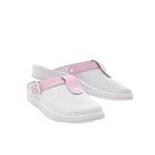 Сабо Симона, білі з рожевим декором, Колір: Білі з рожевим декором, Розмір: 35