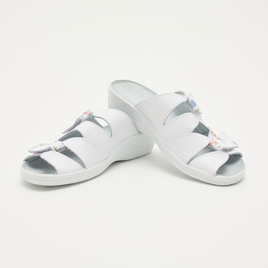 Босоніжки Стиль, білі з квітами, Колір: Білі з квітами, Розмір: 40, изображение 3