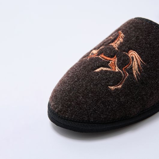 Домашние Тапочки Рута, коричневые, Цвет: Коричневый, Размер обуви : 43, изображение 3