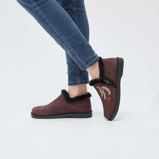 Напівчобітки Аніта, коричневі з вишивкою колоски, Колір: Коричневі з вишивкою колоски , Розмір: 40, изображение 3