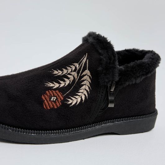 Полусапожки Анита, черные с вышивкой колоски, Цвет: Черные с вышивкой колоски , Размер: 40, изображение 4