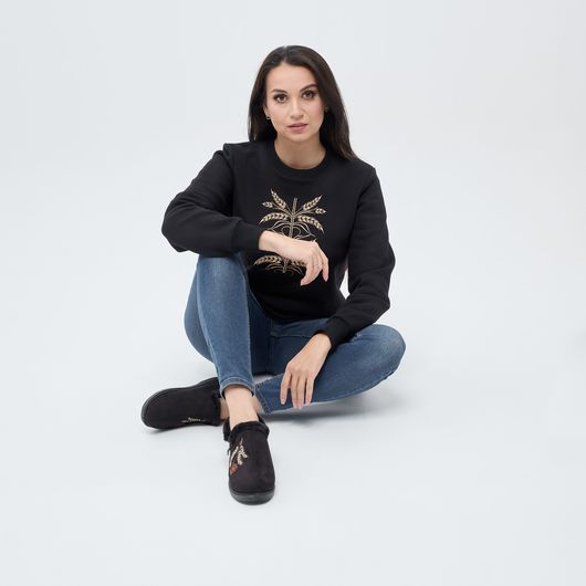 Напівчоботи Аніта, чорні з вишивкою колоски, Колір: Чорні з вишивкою колоски, Розмір: 37, изображение 6