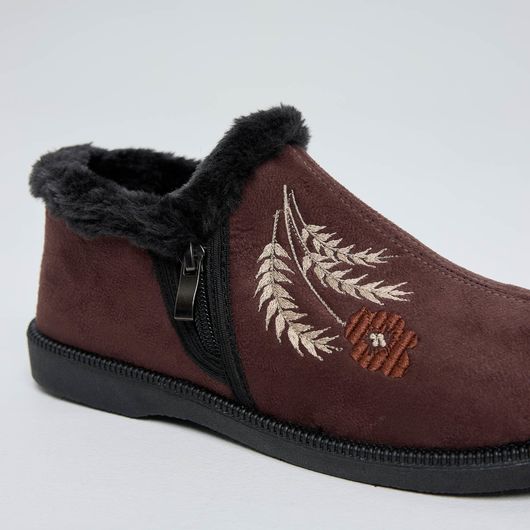 Напівчобітки Аніта, коричневі з вишивкою колоски, Колір: Коричневі з вишивкою колоски , Розмір: 40, изображение 6