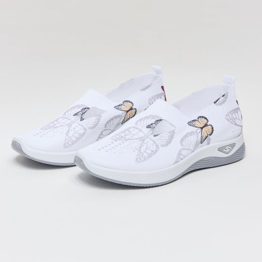 Слипоны Грейс, бабочки серебряные, Цвет: Бабочки серебренные , Размер обуви : 43